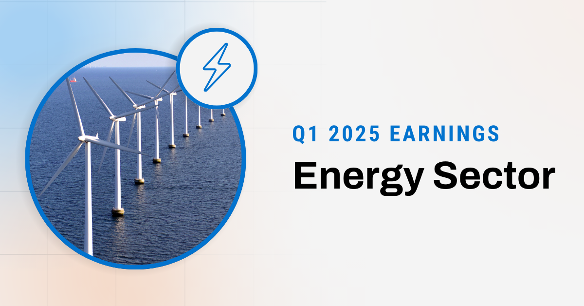 YCharts header blog card for the Q1 2025 Earnings for the Energy Sector.