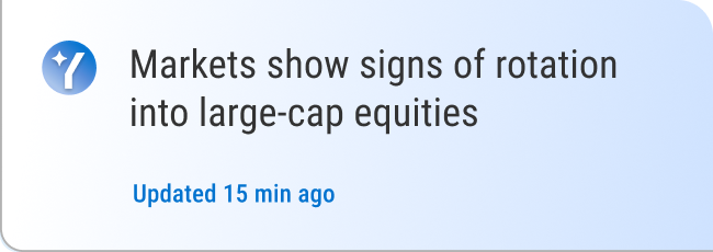 AI Market Commentary mockup showing market rotation insight